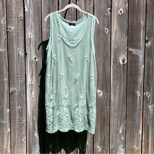 Venus lace overlay green sheath dress size 12